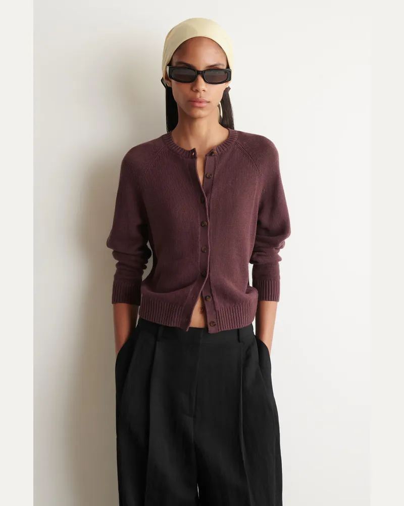 COS Strickjacke Aus Leinen Rot