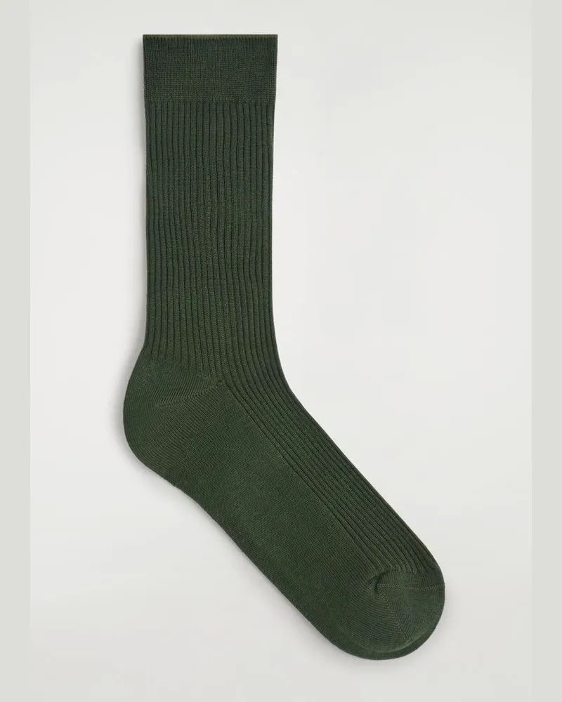 COS Gerippte Socken Aus Seide Grün