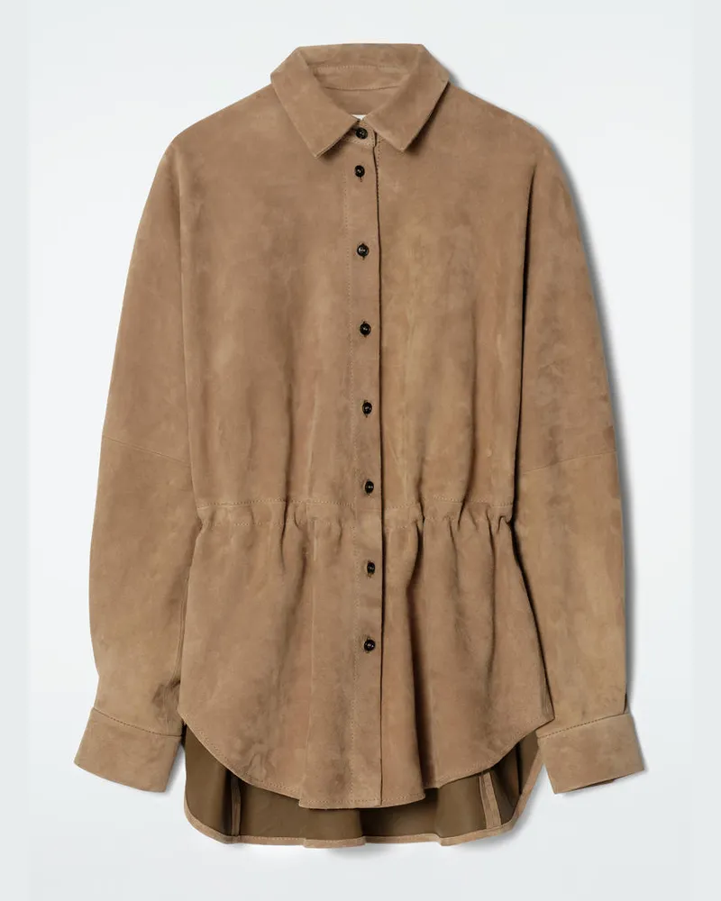 COS Hemd Aus Veloursleder Mit Kordelzug Beige