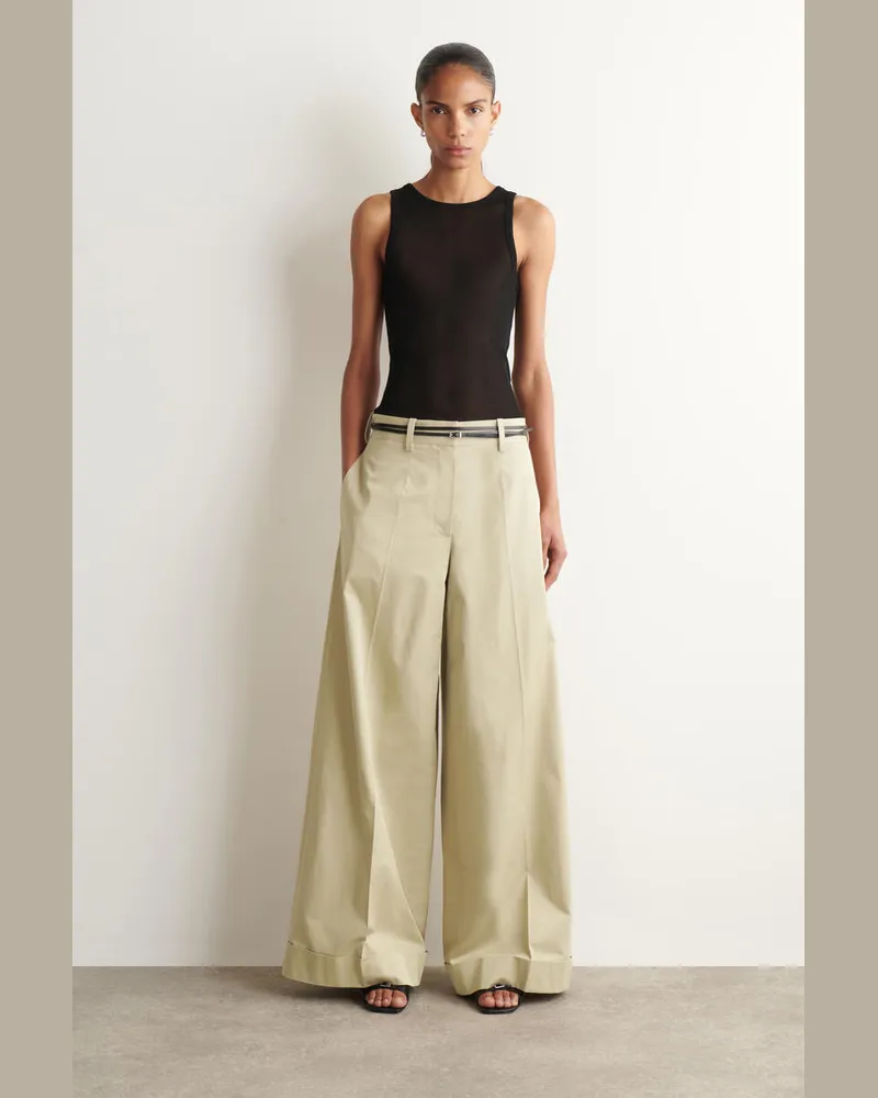 COS Hose Aus Baumwoll-Twill Mit Weitem Bein Beige