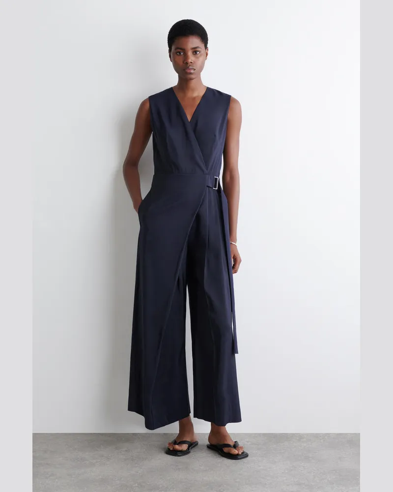 COS Jumpsuit Mit Wickelfront Blau