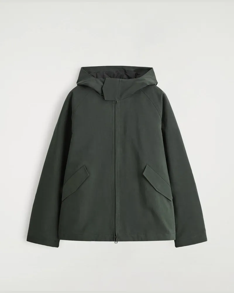 COS Kapuzenjacke Aus Technischer Baumwolle Grün