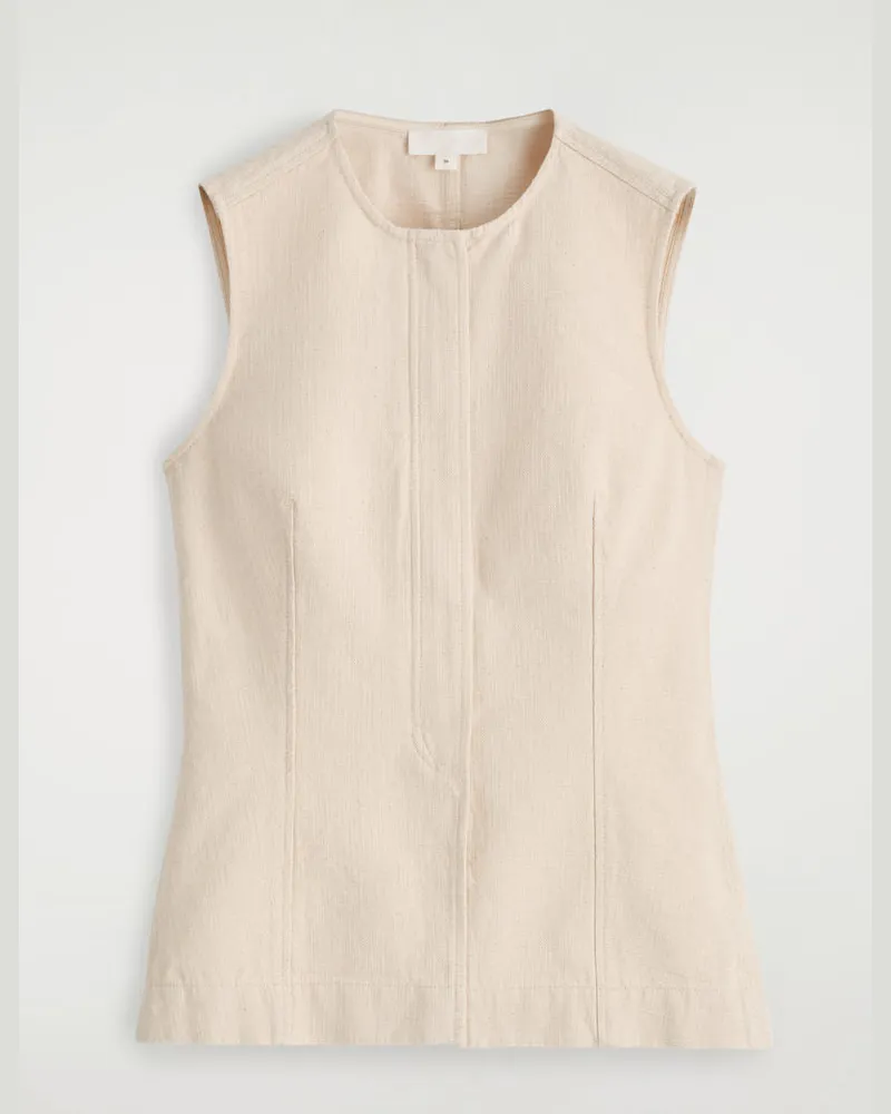 COS Ärmelloses Denim-Top Weiß