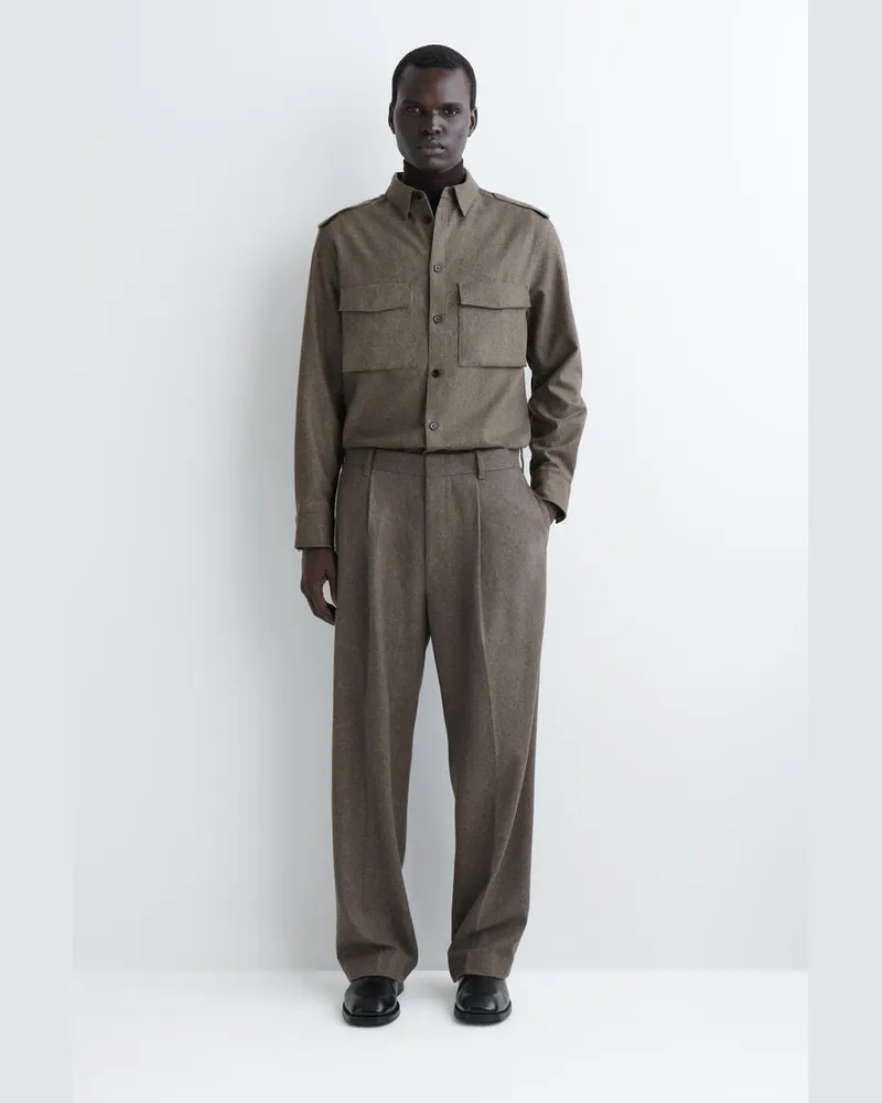 COS Lockere Wollhose Mit Geradem Bein Beige