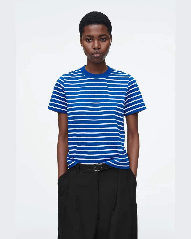 COS Schlichtes T-Shirt Mit Normaler Passform Blau
