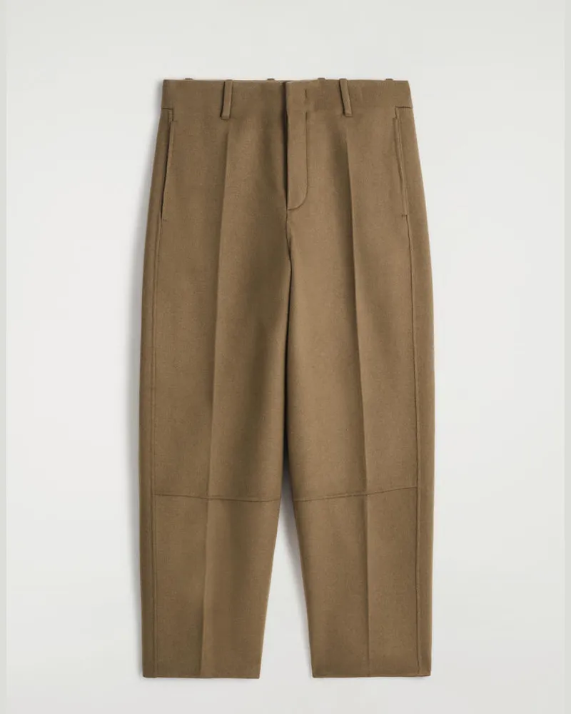 COS Hose Aus Doubleface-Wolle Mit Barrel-Bein Braun