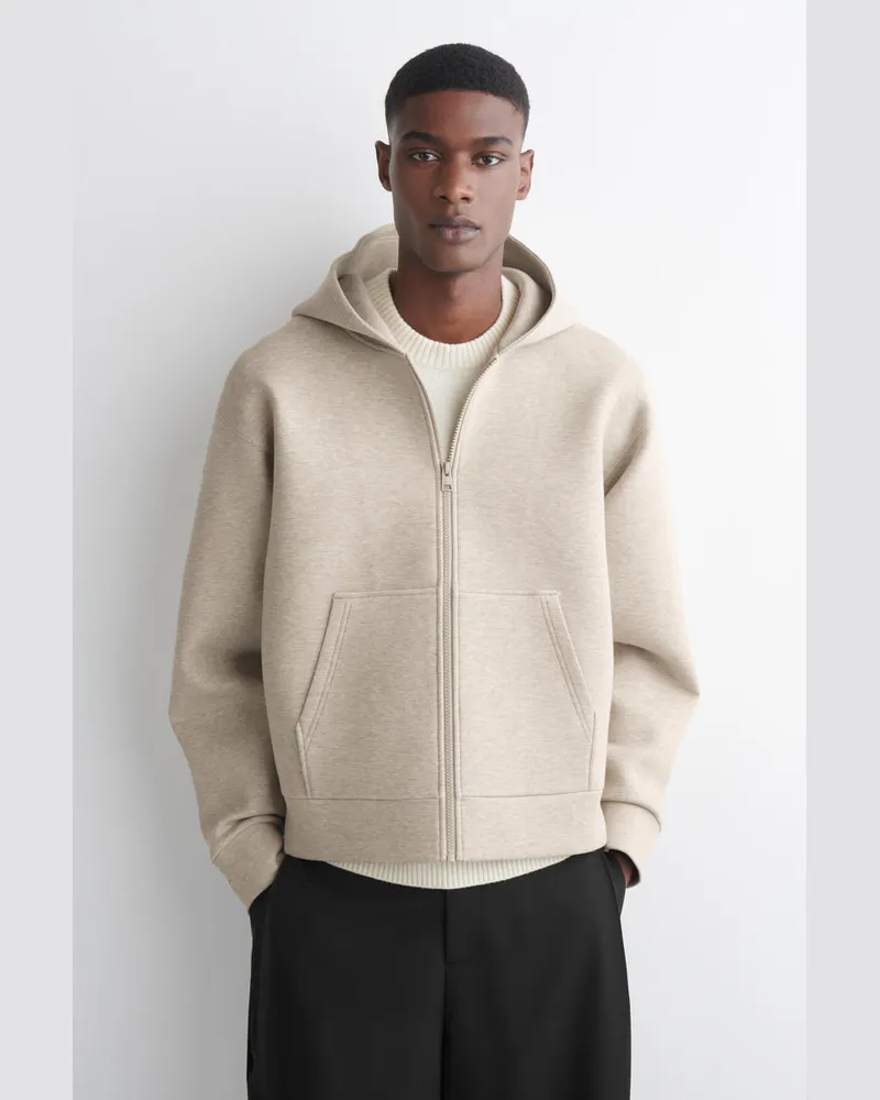 COS Oversized-Kapuzenjacke Aus Scuba-Jersey Beige