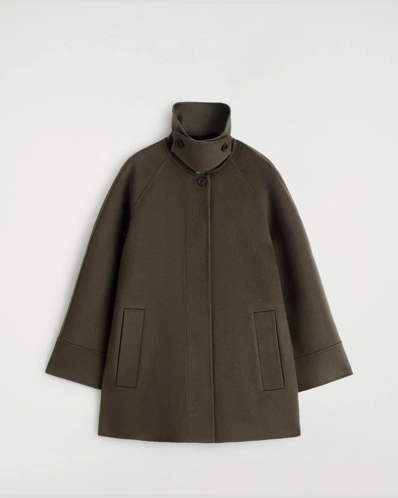 COS Kurzmantel Aus Doubleface-Wolle Mit Kragen Braun