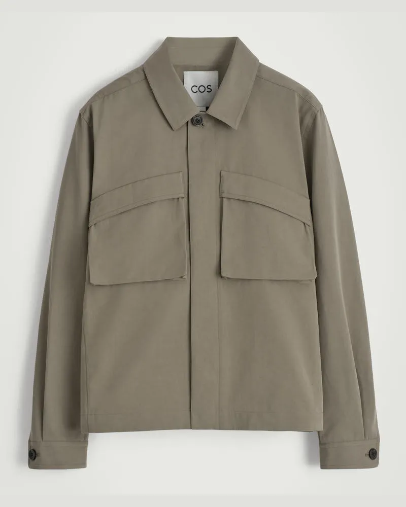COS Utility-Hemdjacke Aus Baumwoll-Twill Beige