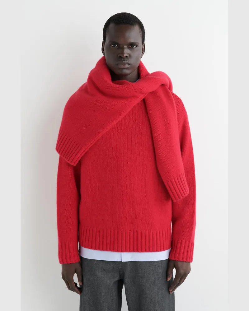 COS Grobstrickpullover Aus Kaschmir Rot