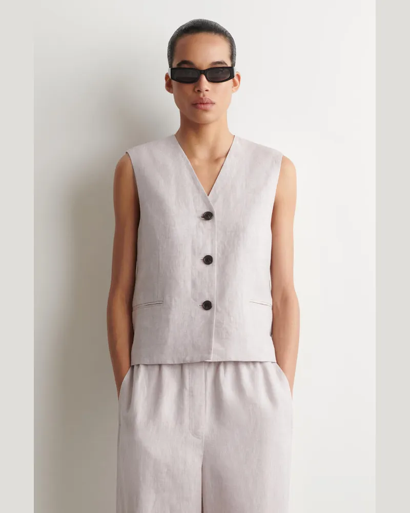 COS Weste Aus Leinen Rosa