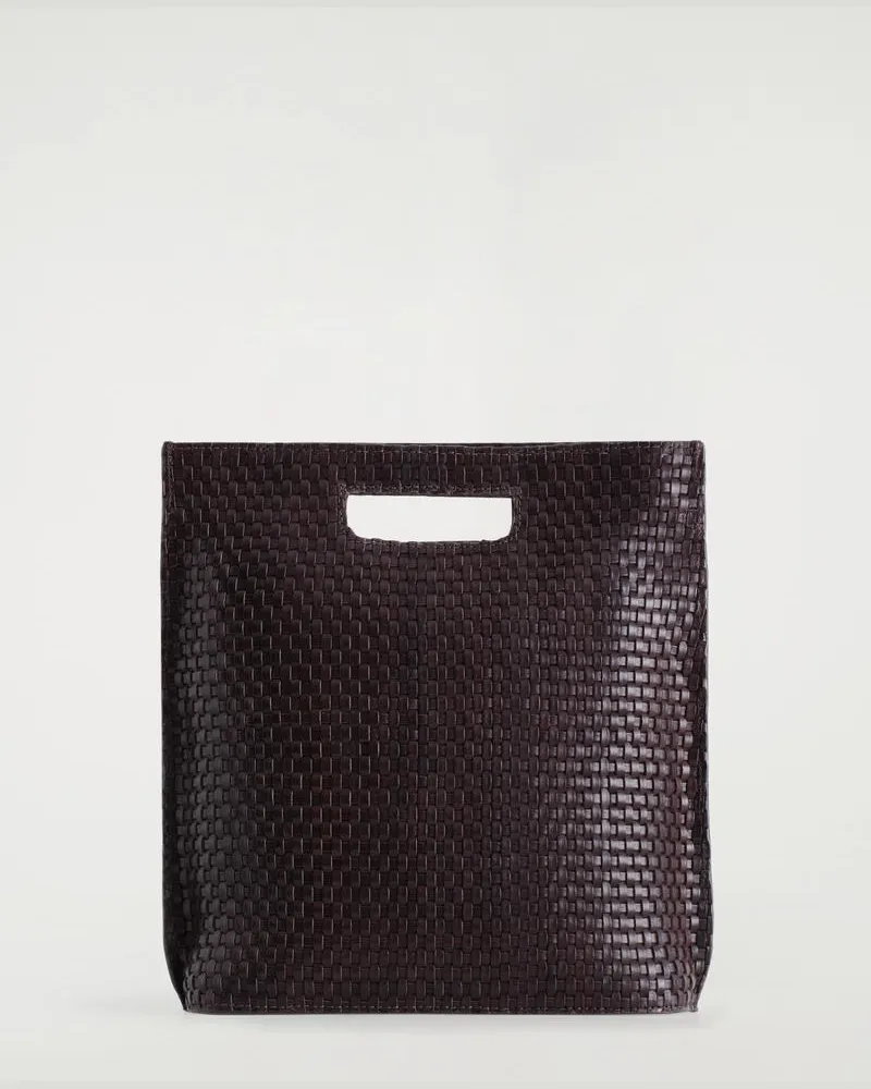 COS Folio Handgeflochtene Tasche - Leder Braun