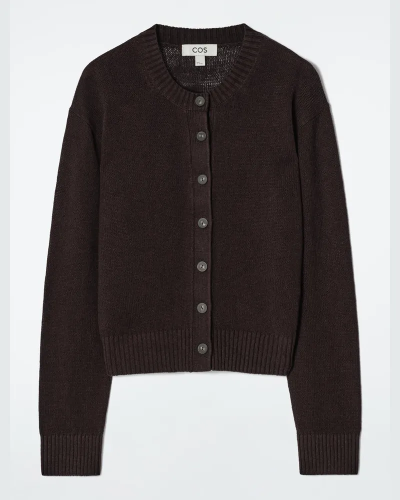 COS Strickjacke Aus Leinen Braun