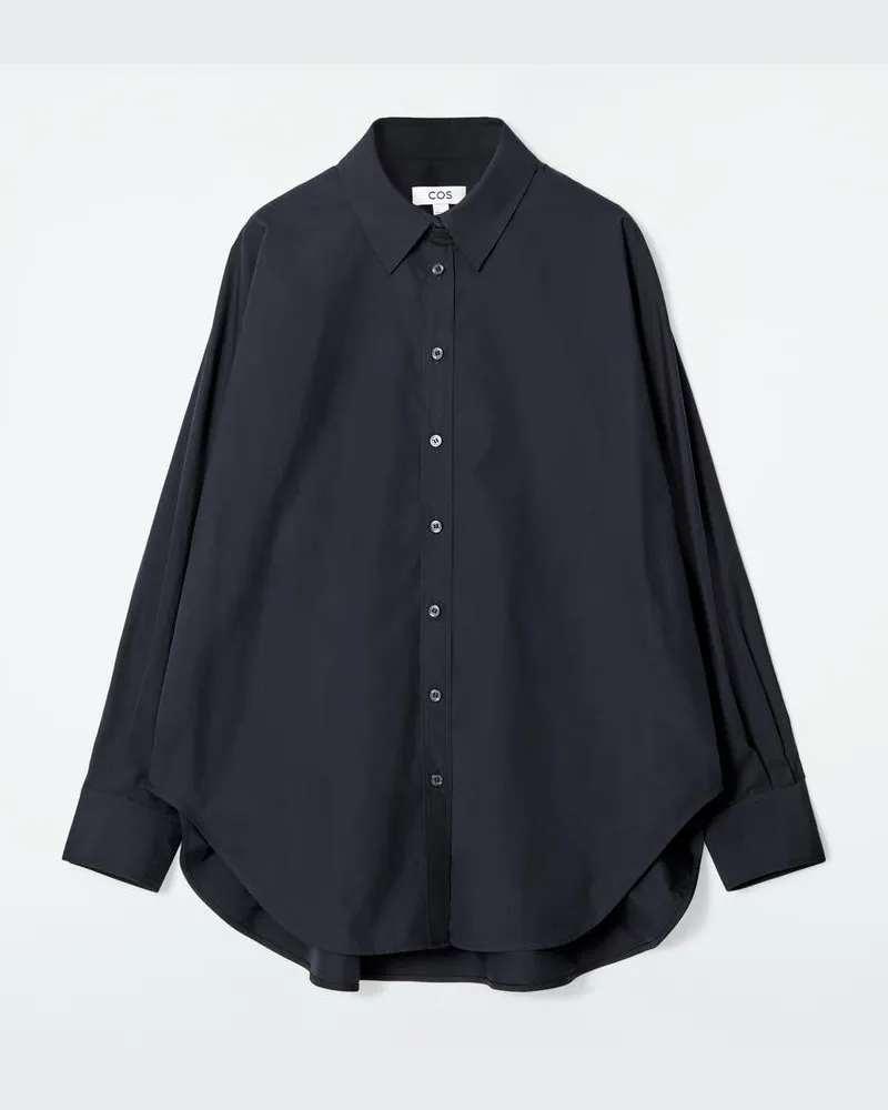 COS Lässiges Baumwoll-Hemd Blau