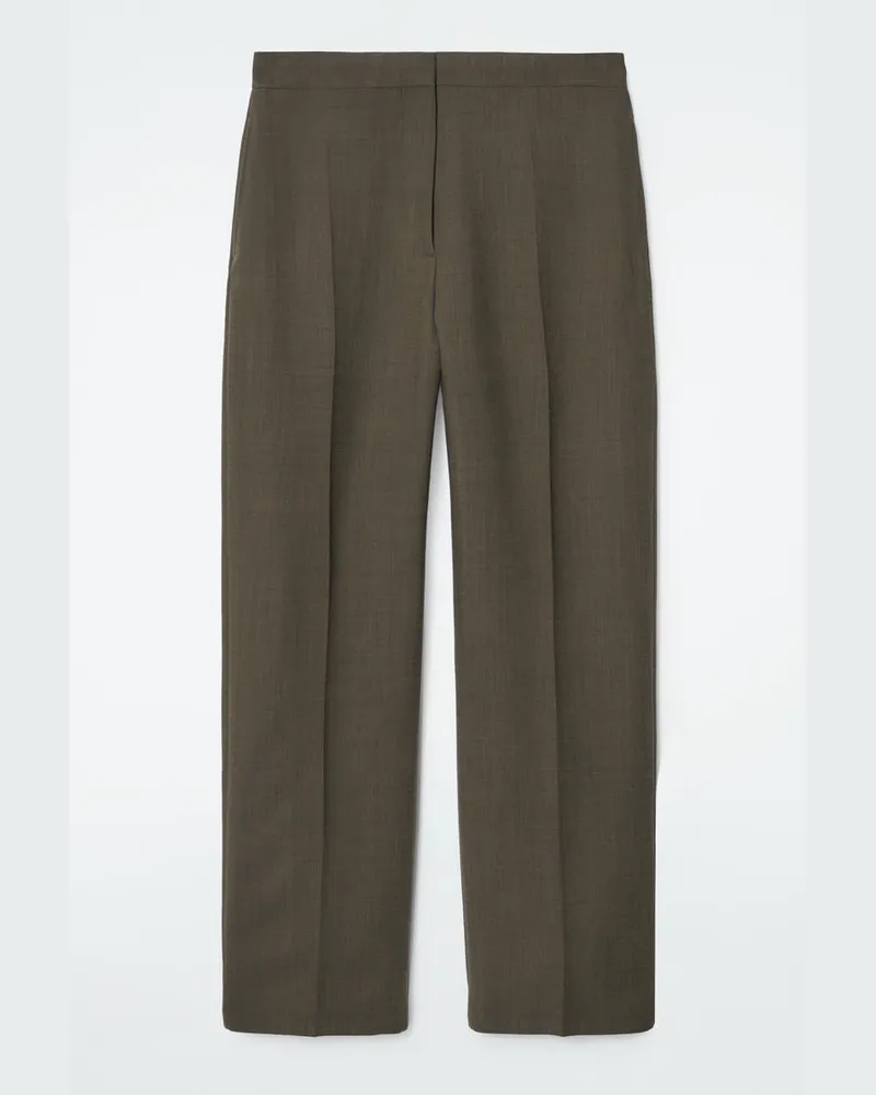 COS Lockere Wollhose Mit Barrel-Bein Braun