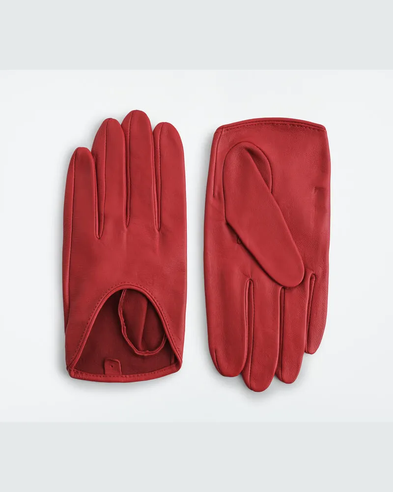 COS Fahrerhandschuhe Aus Leder Rot