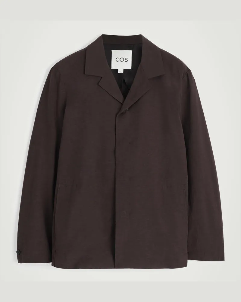 COS Unstrukturierter Blazer Mit Hohem Kragen Braun
