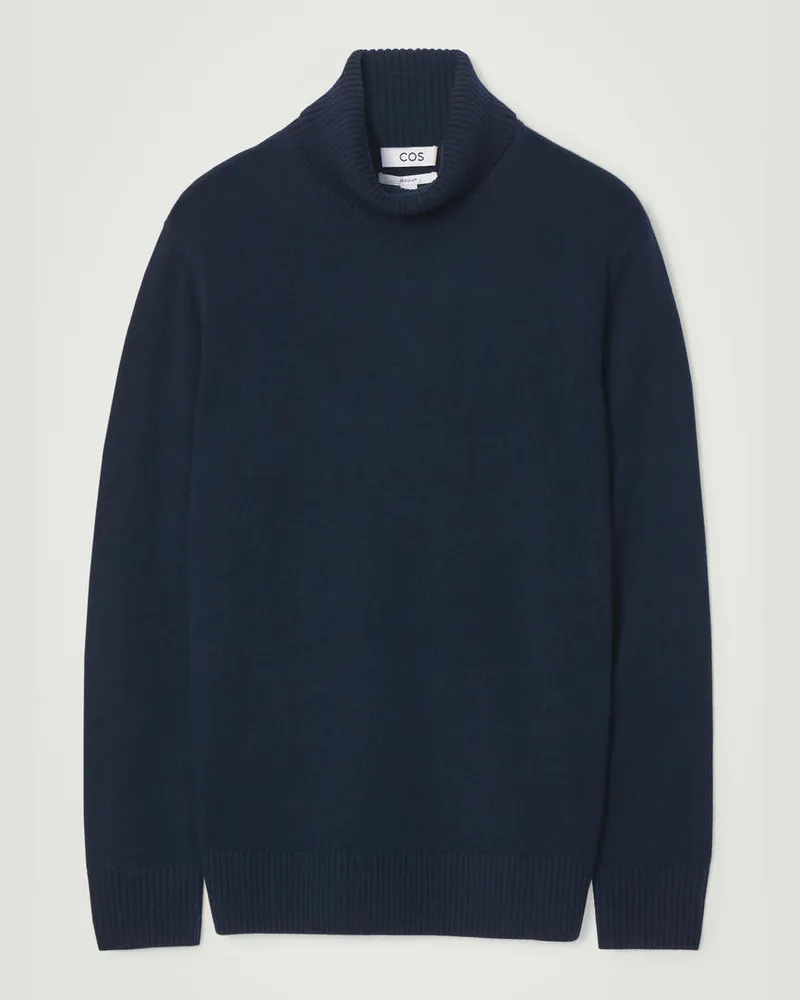 COS Rollkragenpullover Aus Woll-Kaschmir-Mix Blau