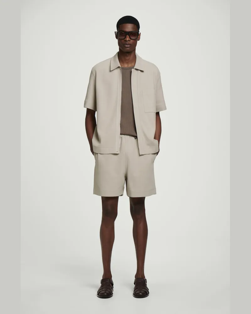 COS Shorts Aus Strukturiertem Baumwolljersey Beige