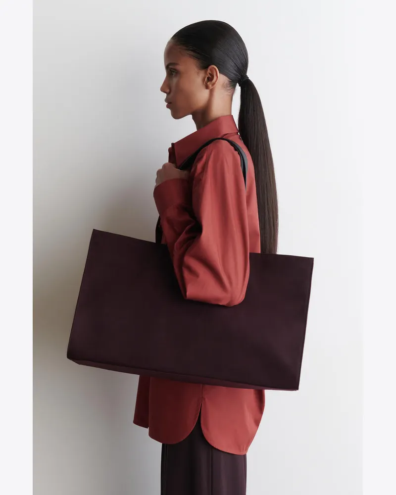 COS Gallery Tote Bag - Canvas Rot