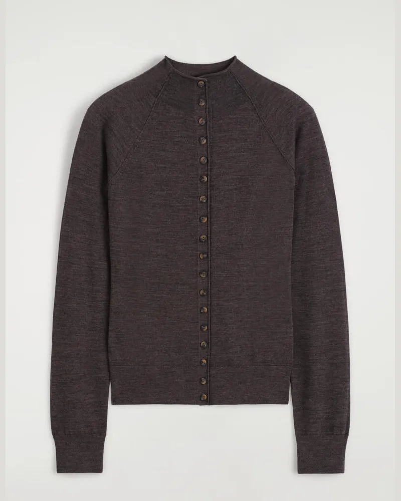 COS Strickjacke Aus Merinowolle Mit Trichterkragen Braun