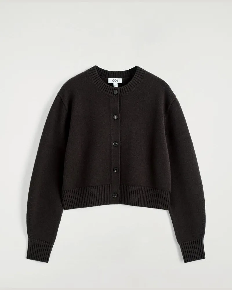 COS Strickjacke Aus Merinowolle Braun