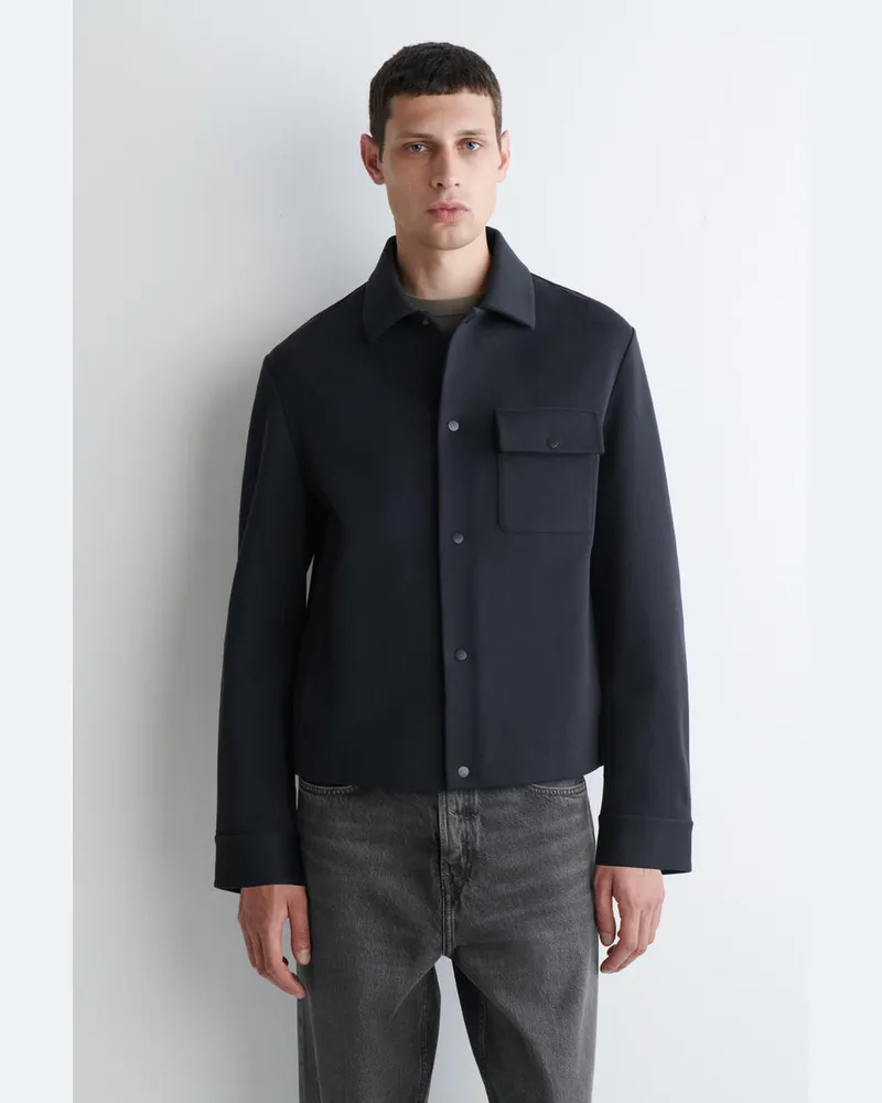 COS Hemdjacke Aus Jersey-Twill Blau