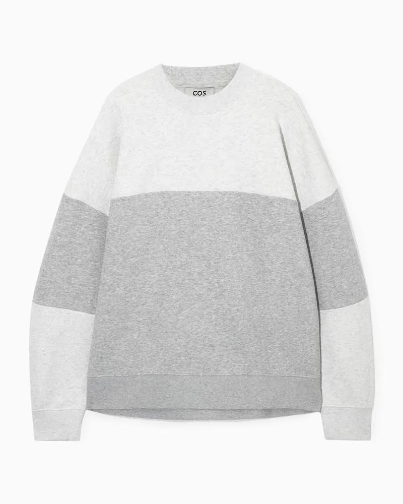 COS Sweatshirt In Colour-Block-Optik Grau