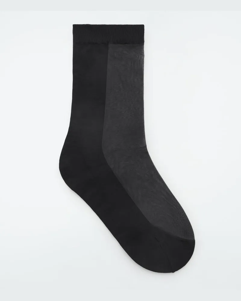 COS Socken Mit Durchscheinender Partie Schwarz