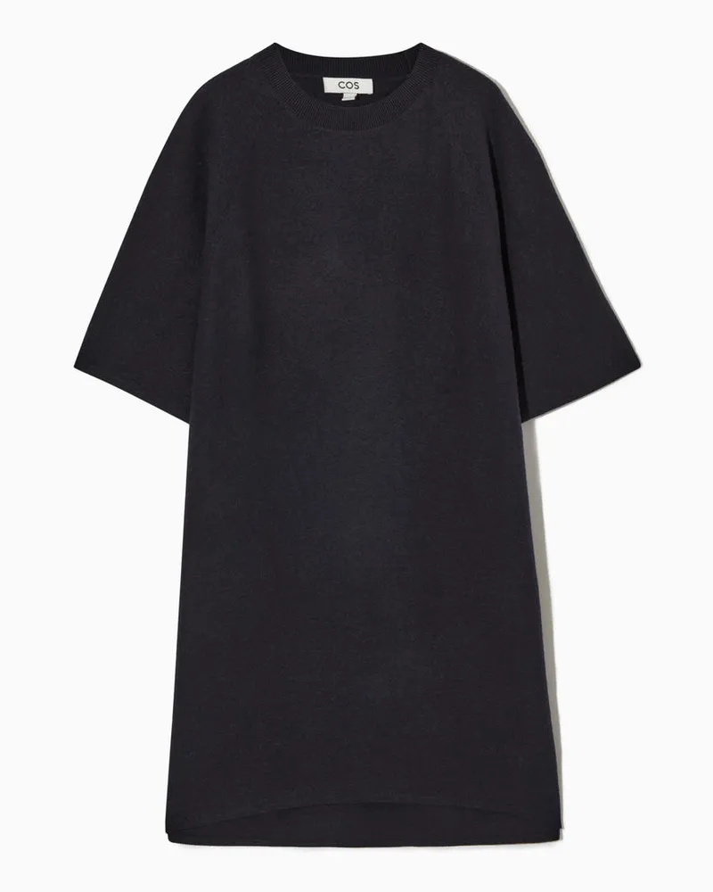 COS T-Shirt-Kleid Aus Wolle Mit Oversized-Passform Blau