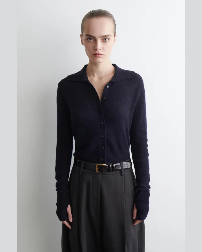 COS Strickjacke Aus Alpaka-Merinowoll-Mix Blau