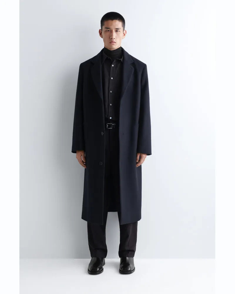 COS Pleated Wool Straight-Leg Trousers Grau