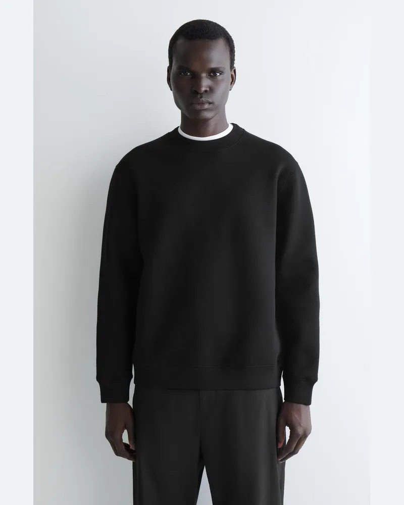 COS Sweatshirt Aus Scuba Schwarz