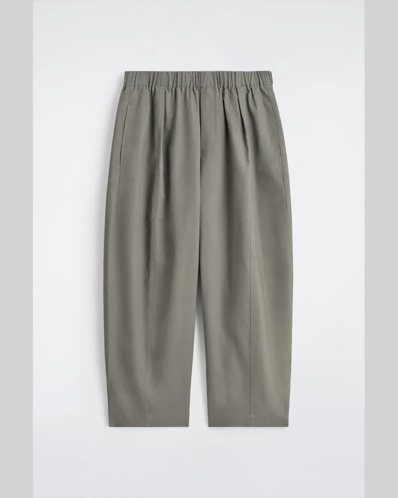 COS Verkürzte Hose Aus Baumwolle Mit Barrel-Bein Grün