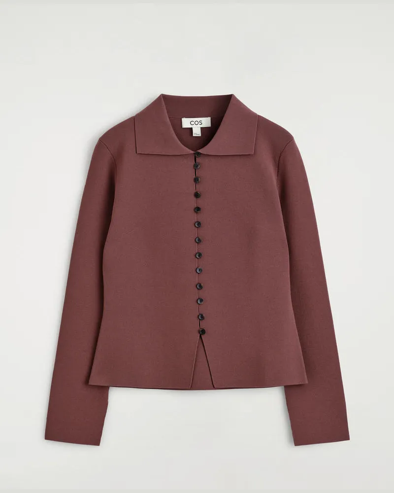 COS Taillierte Strickjacke Aus Feinstrick Braun