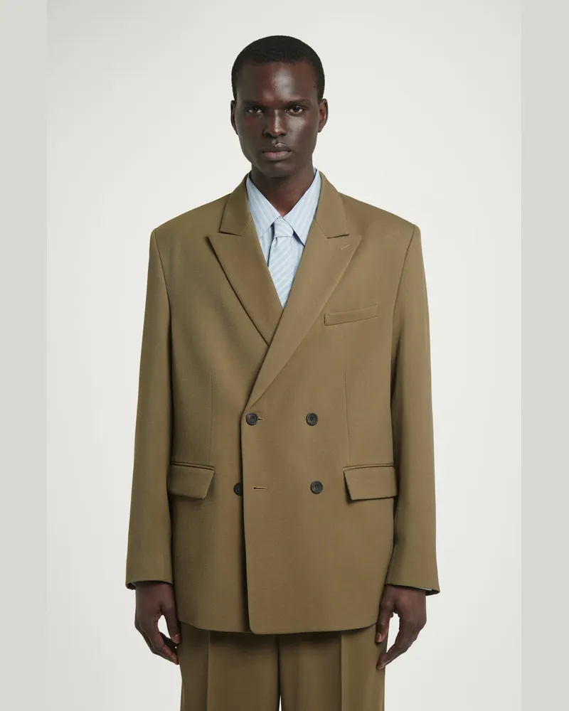 COS Lockerer Doppelreihiger Wollblazer Beige