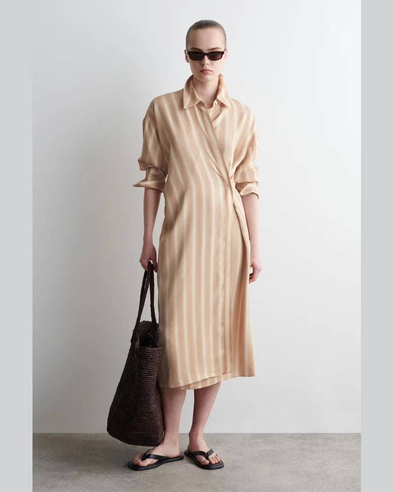 COS Hemdkleid In Midilänge Und Wickeloptik Rosa