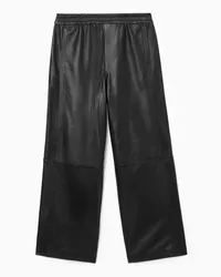 COS Lederhose Mit Elastischem Bund Und Geradem Bein Schwarz