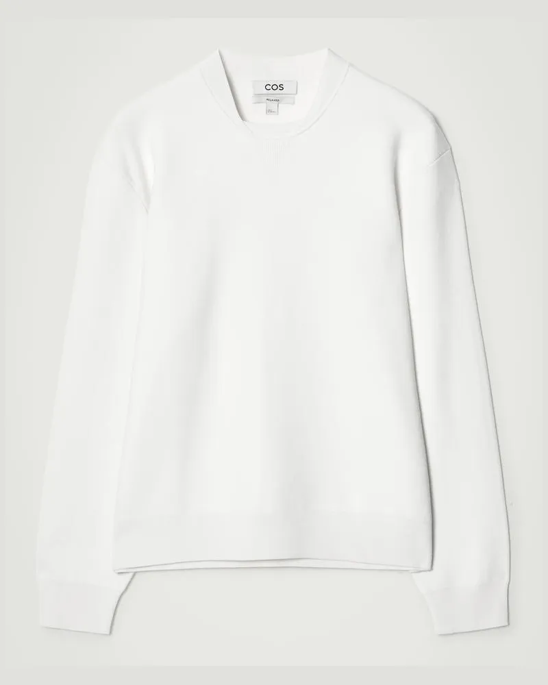 COS Strickpullover Aus Doubleface-Material Weiß