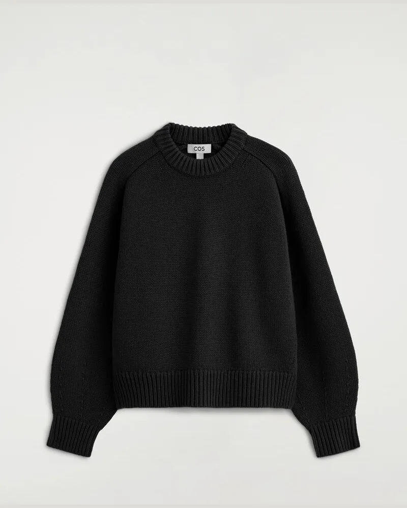 COS Wollpullover Mit Rundhalsausschnitt Schwarz