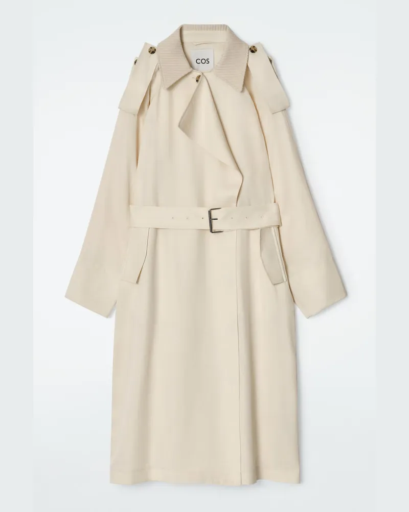 COS Trenchcoat Mit Strickkragen Beige