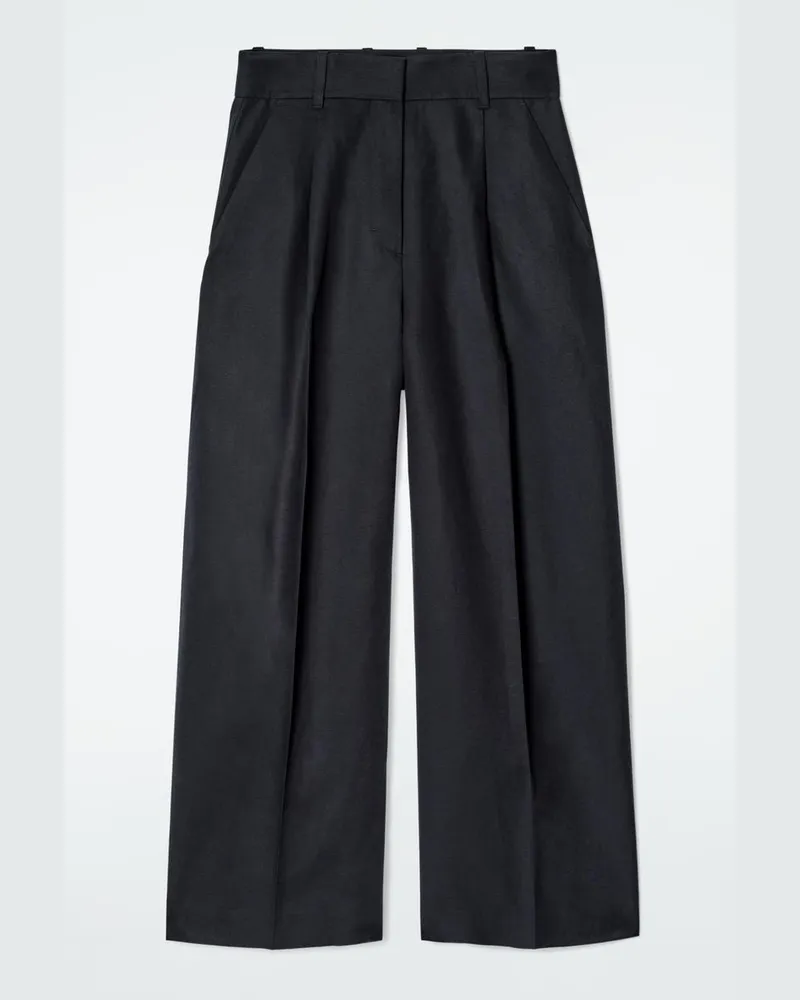 COS Lockere Hose Aus Leinen-Mix Mit Weitem Bein Blau