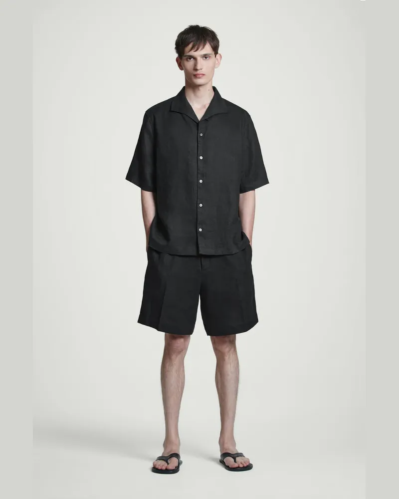 COS Leinenshorts Mit Elastischem Bund Schwarz