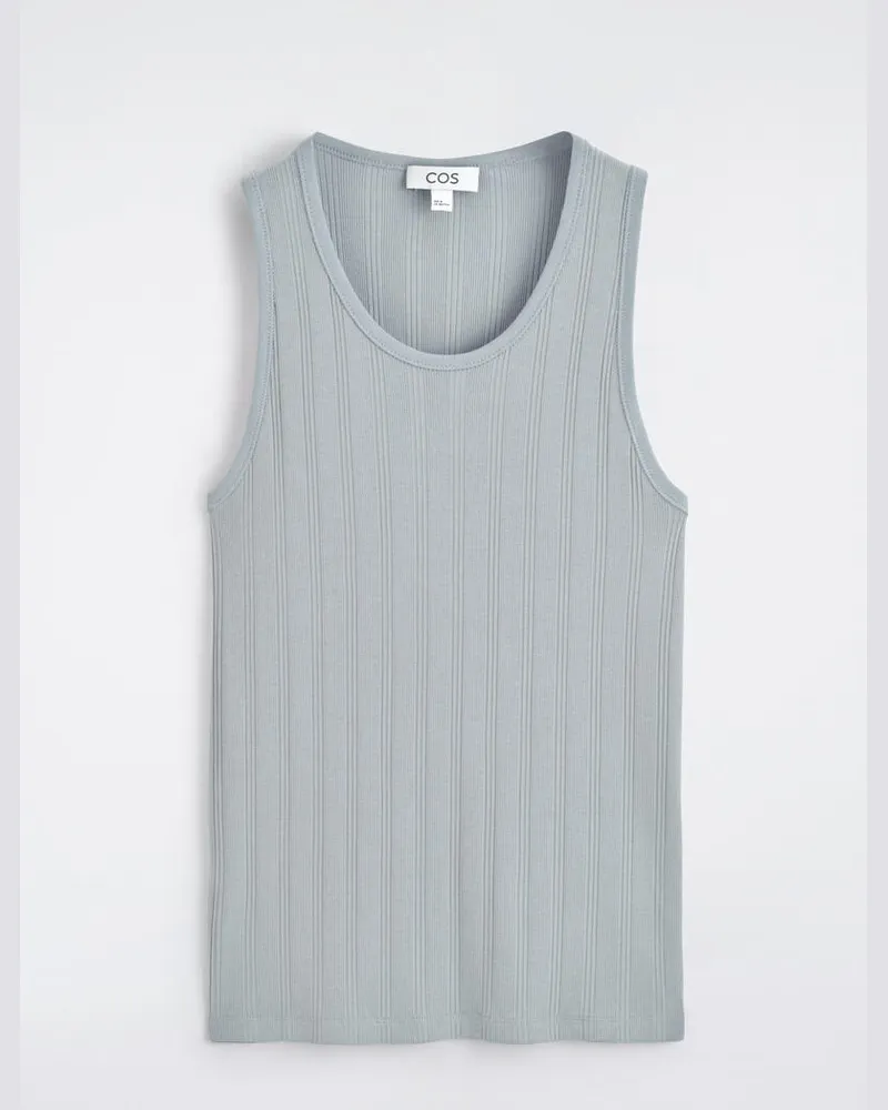 COS Schmal Geschnittenes Tanktop Aus Baumwolle Grau