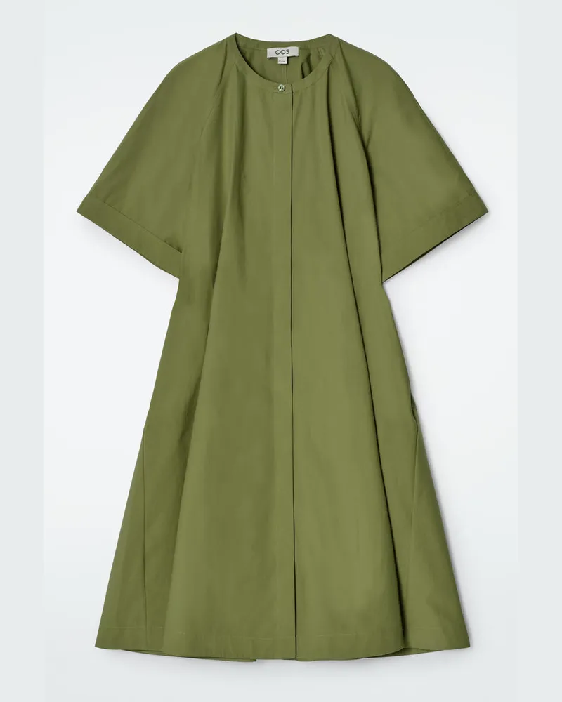 COS Midikleid Aus Baumwolle Mit Raglanärmeln Grün