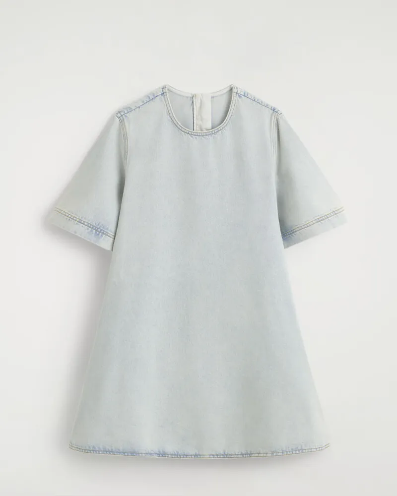 COS Ausgestelltes Minikleid Aus Denim Blau