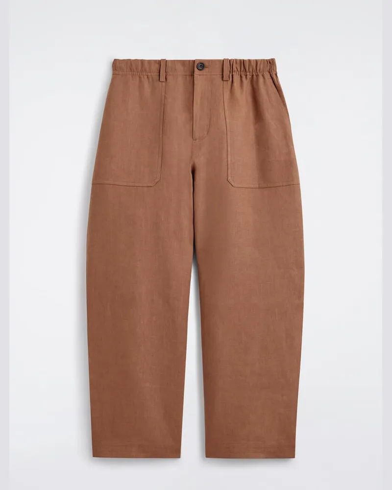 COS Lockere Leinenhose Mit Barrel-Bein Braun