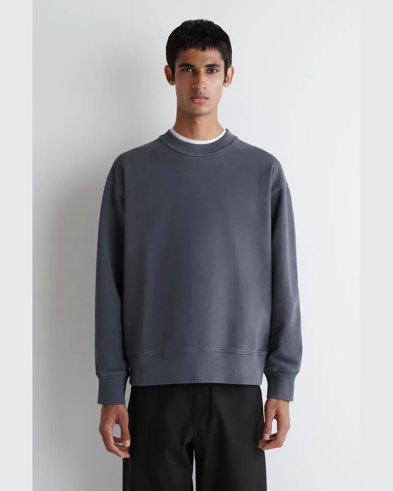 COS Lockeres Sweatshirt Aus Vorgewaschener Baumwolle Blau