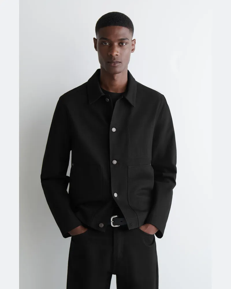COS Lockere Jeansjacke Schwarz