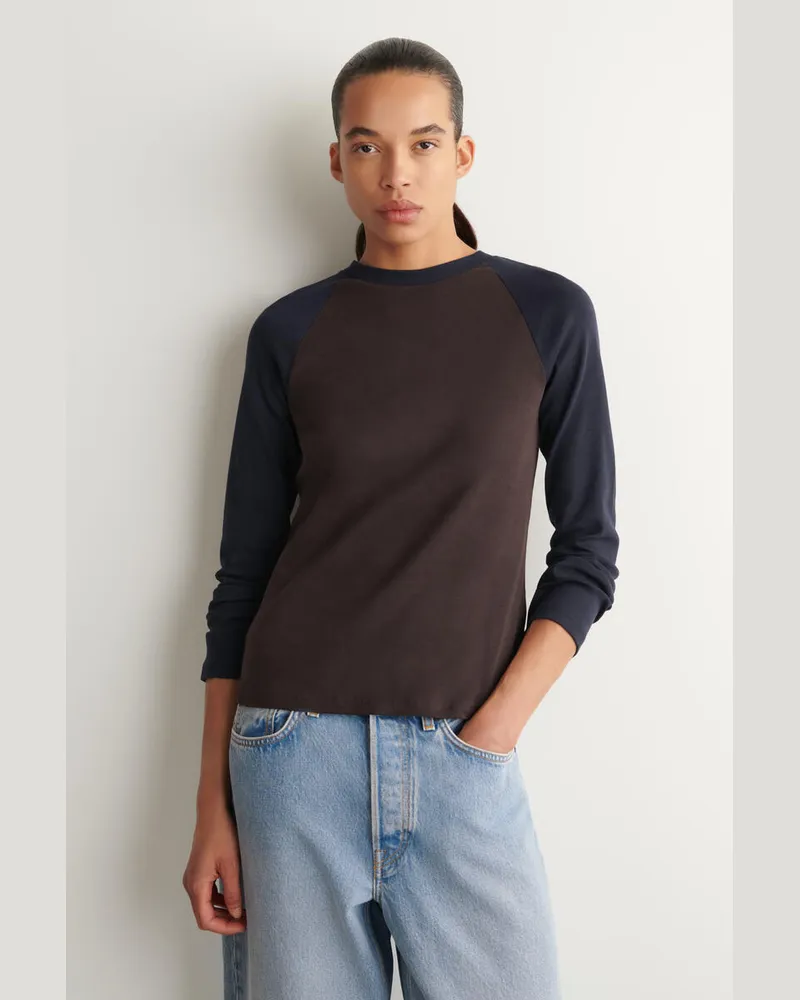 COS Langarmshirt Mit Kontrastierenden Ärmeln Braun